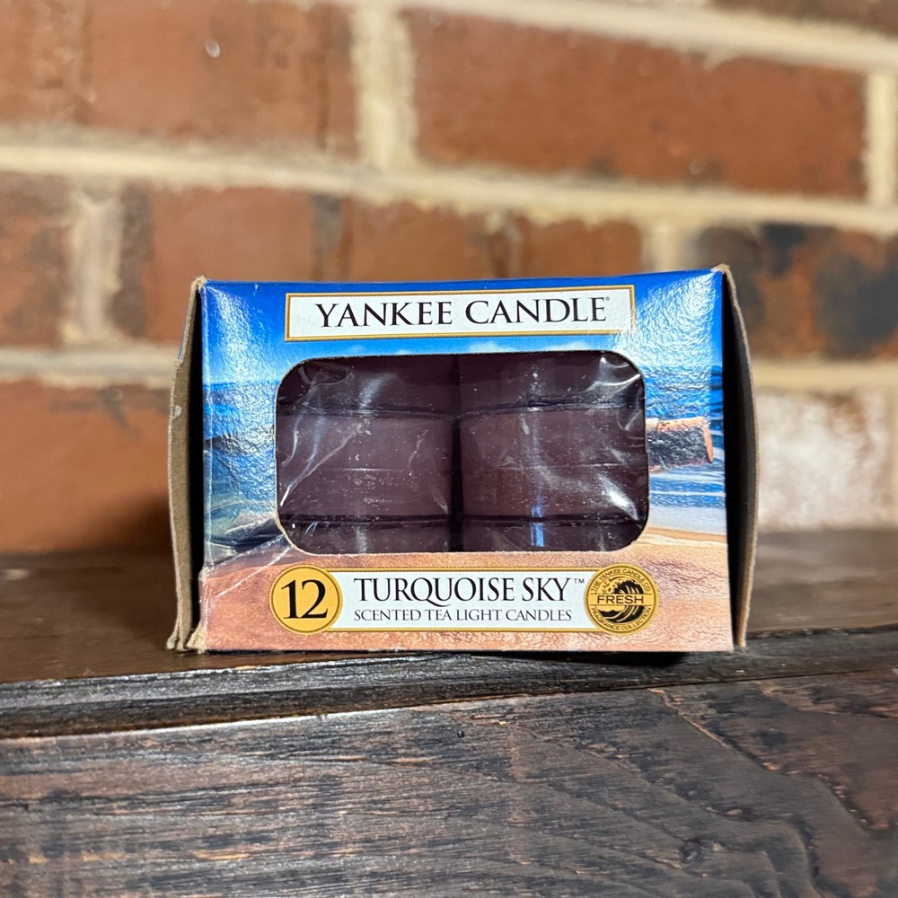 Yankee Candle Turquoise Sky Scented Tea Light Candles 12 Count Pack Fresh Scent